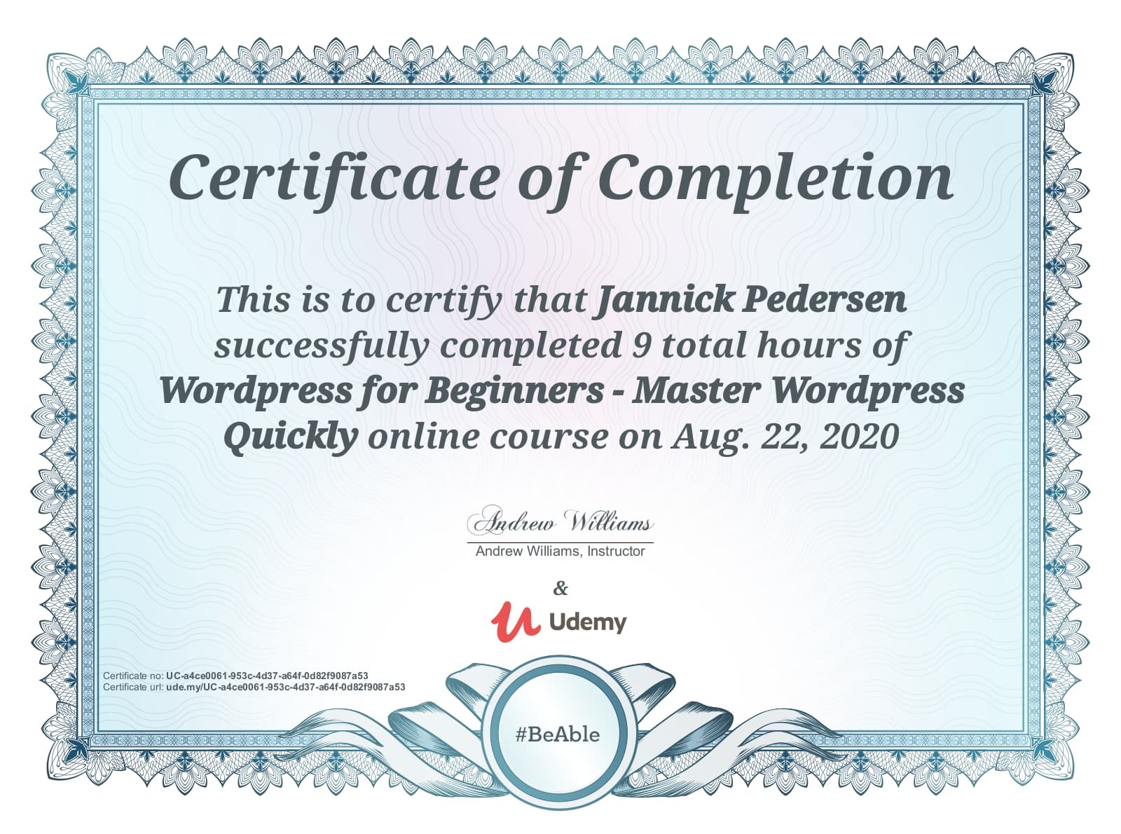 udemy Wordpress