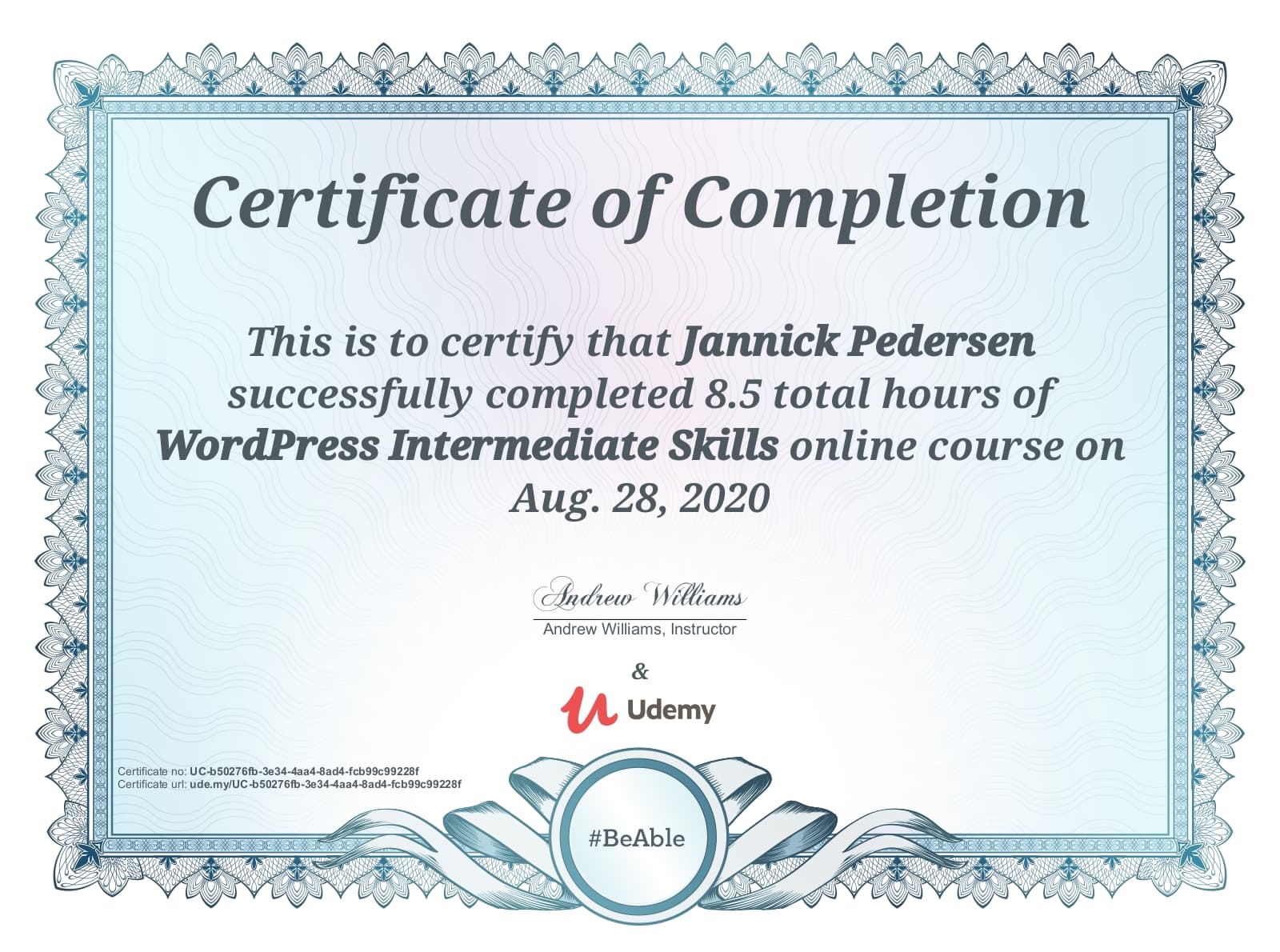 udemy Wordpress